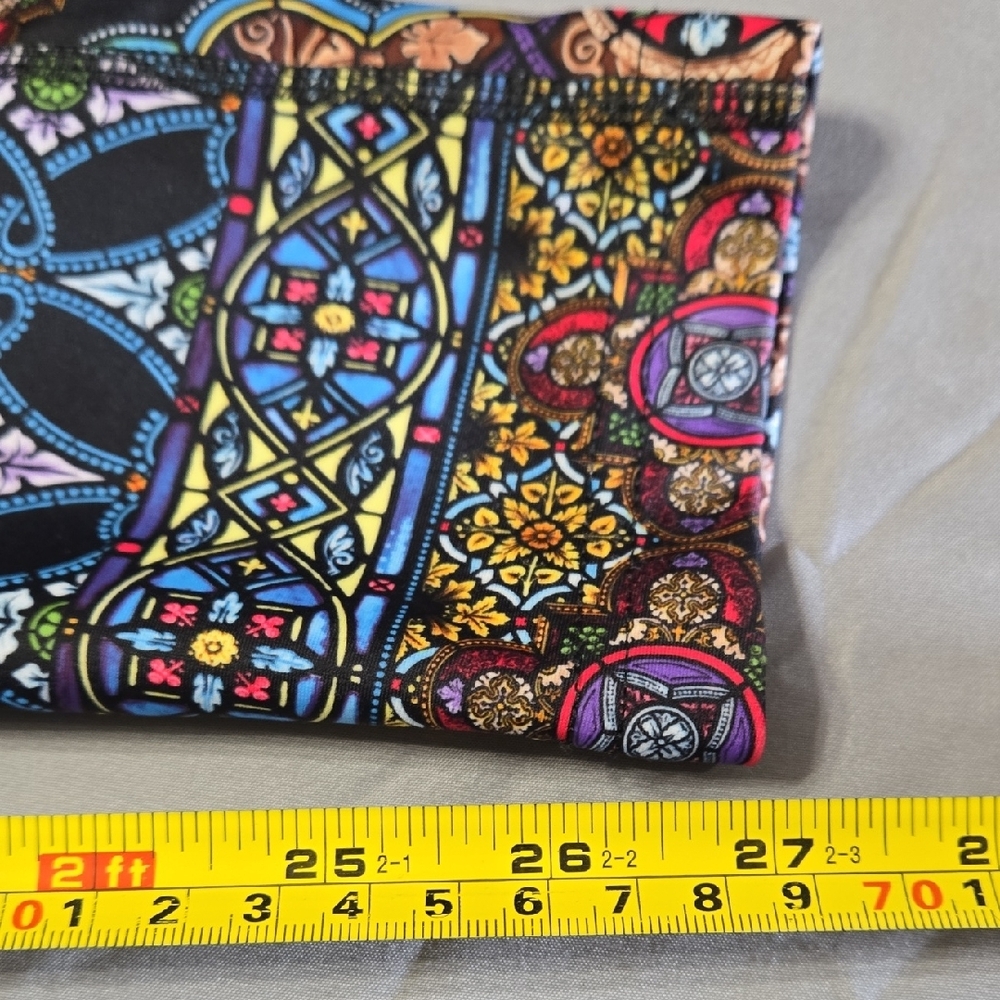 PRISMSPORT Sz Small Vibrant Stained Glass Patterned Leggings - Picture 6 of 7